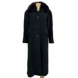 J Percy for Marvin Richards Lord & Taylor Black Faux Fur Long Coat Jacket
